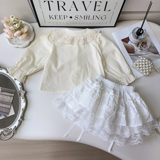 Victorian Lace Blouse & Skirt Set