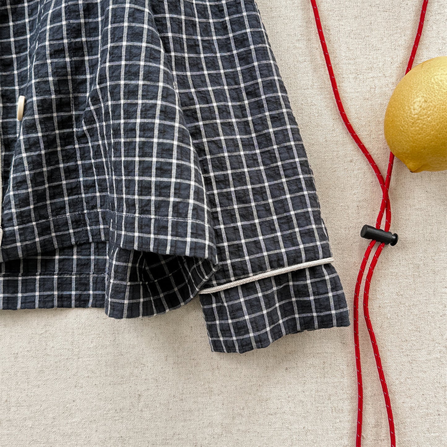 Midnight Grid Sailor Top
