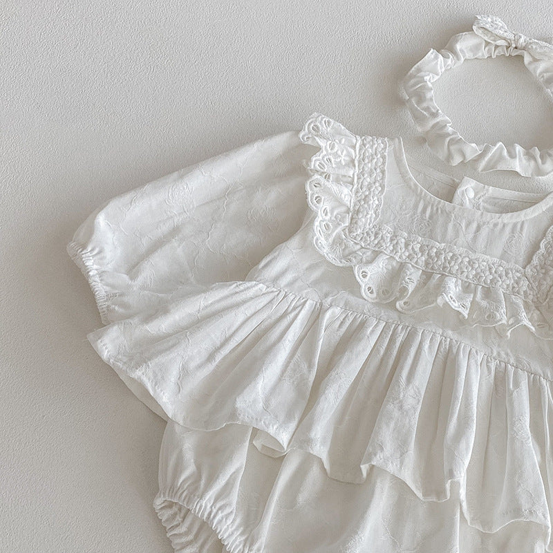 Whisper Lace Embroidered Romper