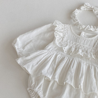 Whisper Lace Embroidered Romper