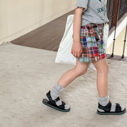 Patchwork Plaid Shorts