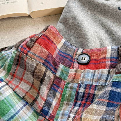 Patchwork Plaid Shorts