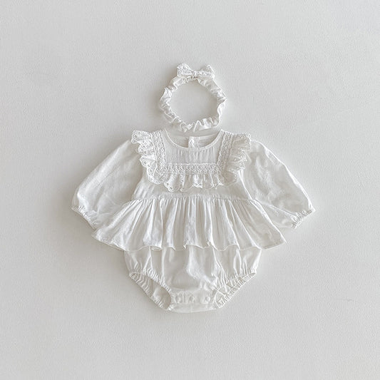 Whisper Lace Embroidered Romper