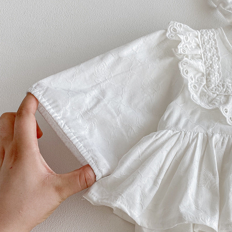 Whisper Lace Embroidered Romper