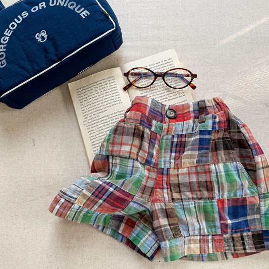 Patchwork Plaid Shorts