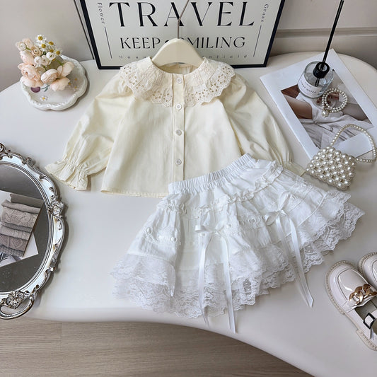 Victorian Lace Blouse & Skirt Set